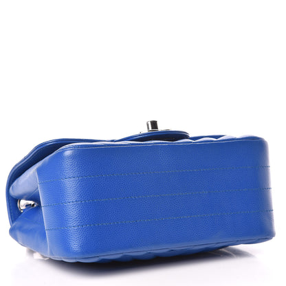 Chanel Caviar Chevron Quilted Mini Square Flap Blue 4 of 10
