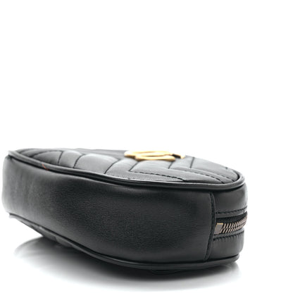 Gucci Calfskin Matelasse GG Marmont Belt Bag 85 34 Black 8 of 12