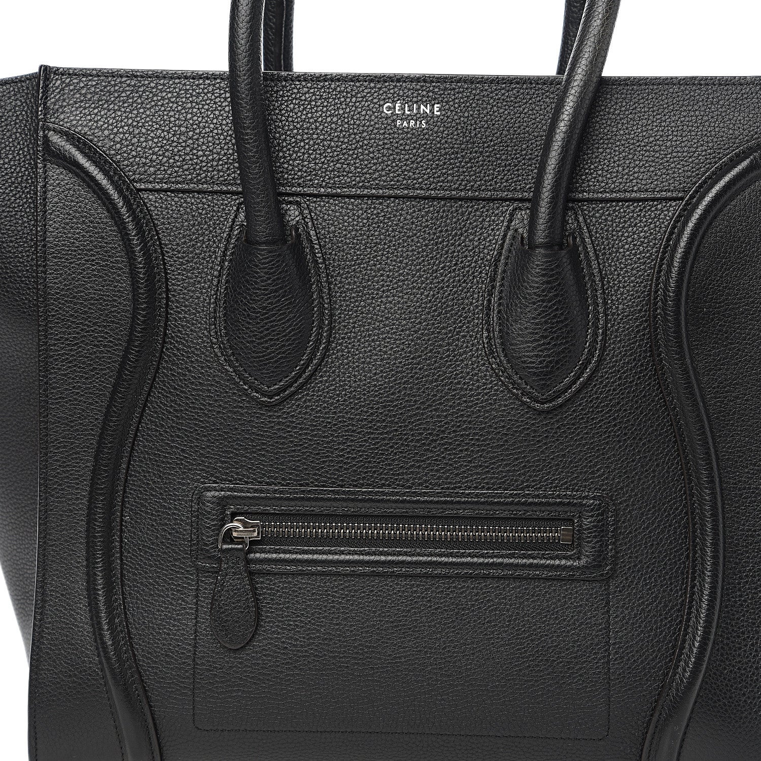 Celine Drummed Calfskin Mini Luggage Black 7 of 11