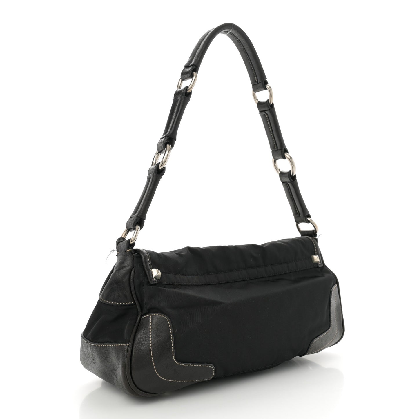 Tessuto Nylon Tassel Shoulder Bag Black