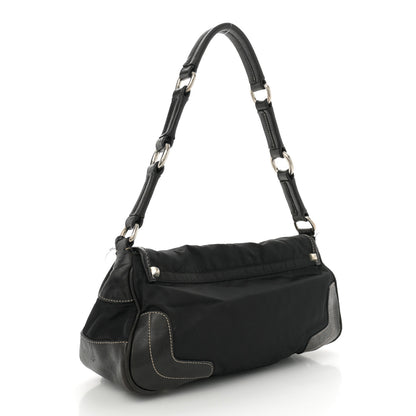 Prada Tessuto Nylon Tassel Shoulder Bag Black 3 of 16