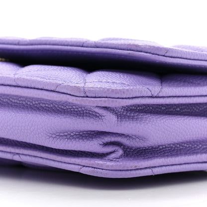 Chanel Caviar Quilted Wallet On Chain WOC Purple 11 of 15