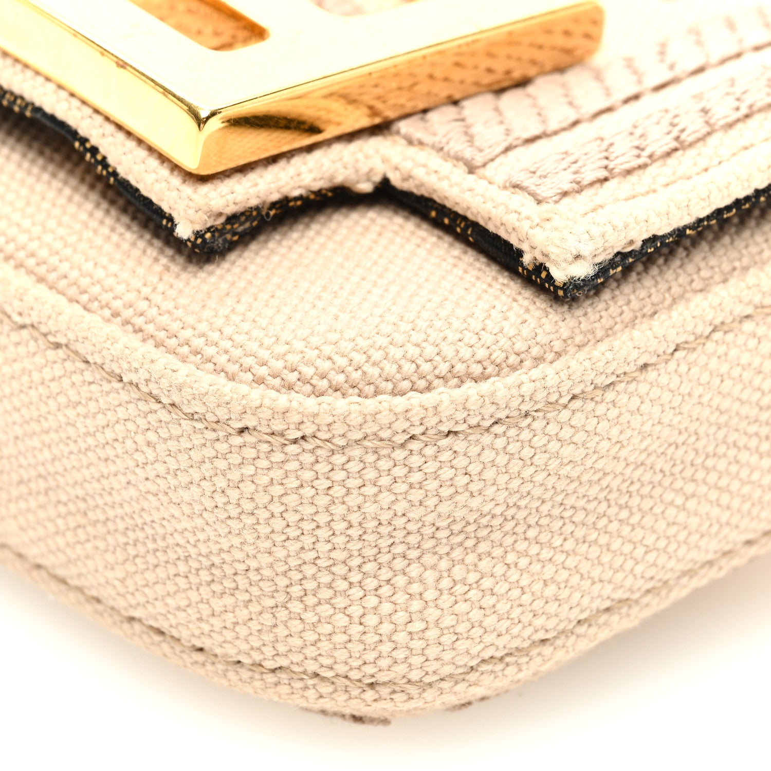 Fendi Canvas Vitello King FF Embroidered Nano Maxi Buckle Baguette Charm Nuvola 10 of 10