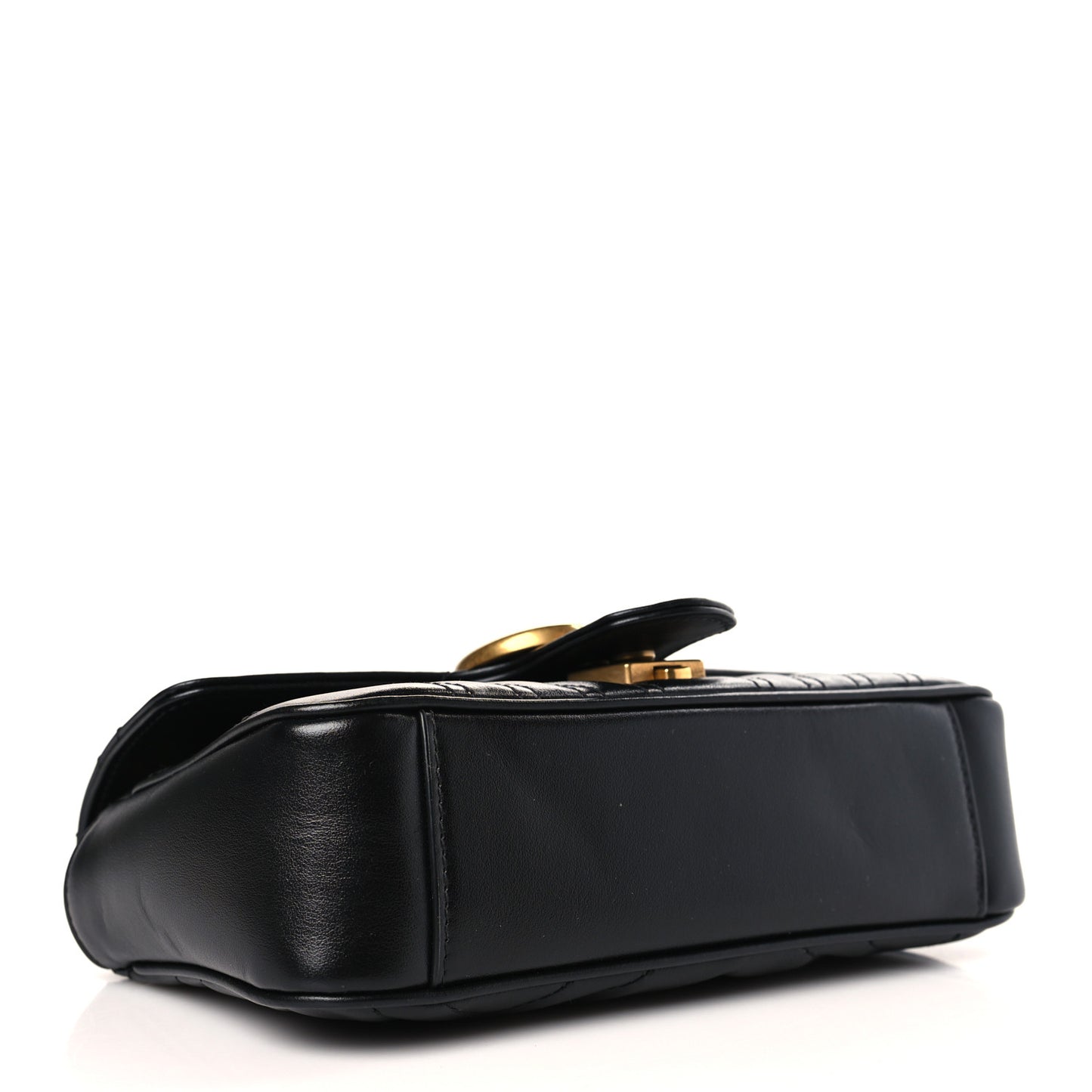 Calfskin Matelasse Mini GG Marmont Shoulder Bag Black
