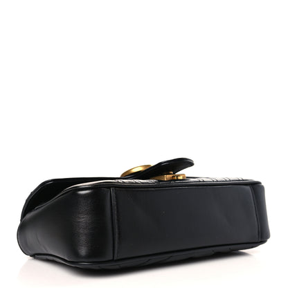 Gucci Calfskin Matelasse Mini GG Marmont Shoulder Bag Black 4 of 9