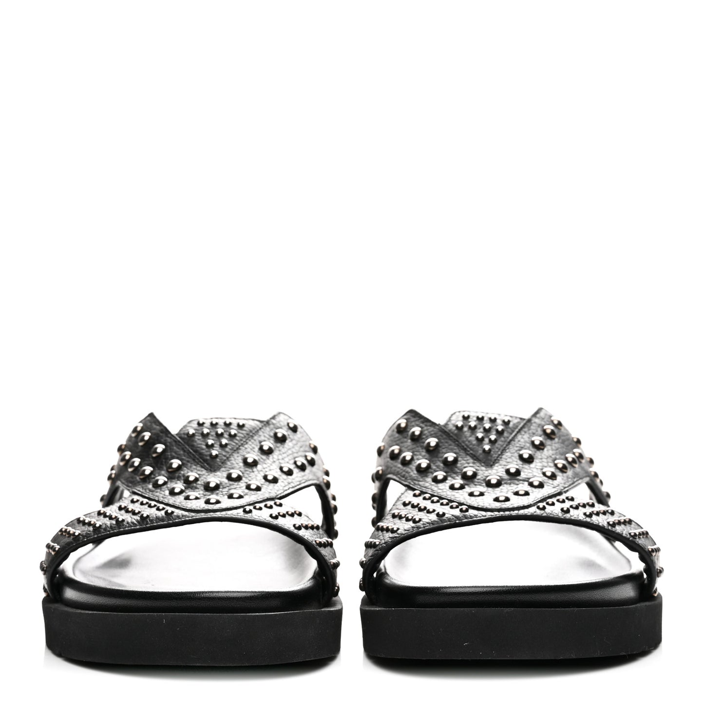 Calfskin Mens LV Studded Oasis Mules 9 Black