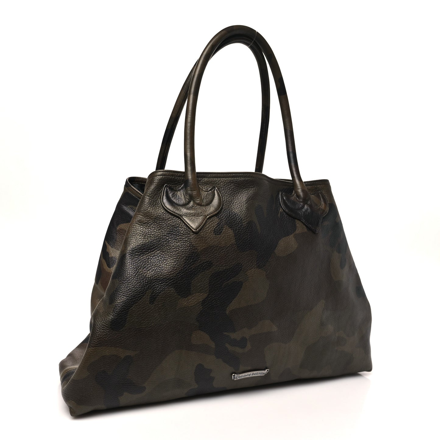 Grained Calfskin Camo Print Cross Tote