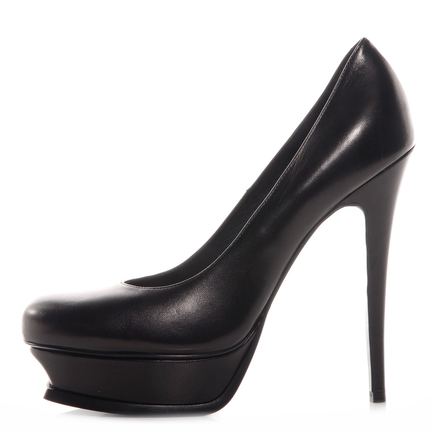 Saint Laurent Calfskin Tribute 105 Platform Pumps 40.5 Black 1 of 6