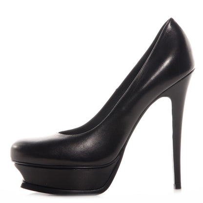Saint Laurent Calfskin Tribute 105 Platform Pumps 40.5 Black 1 of 6