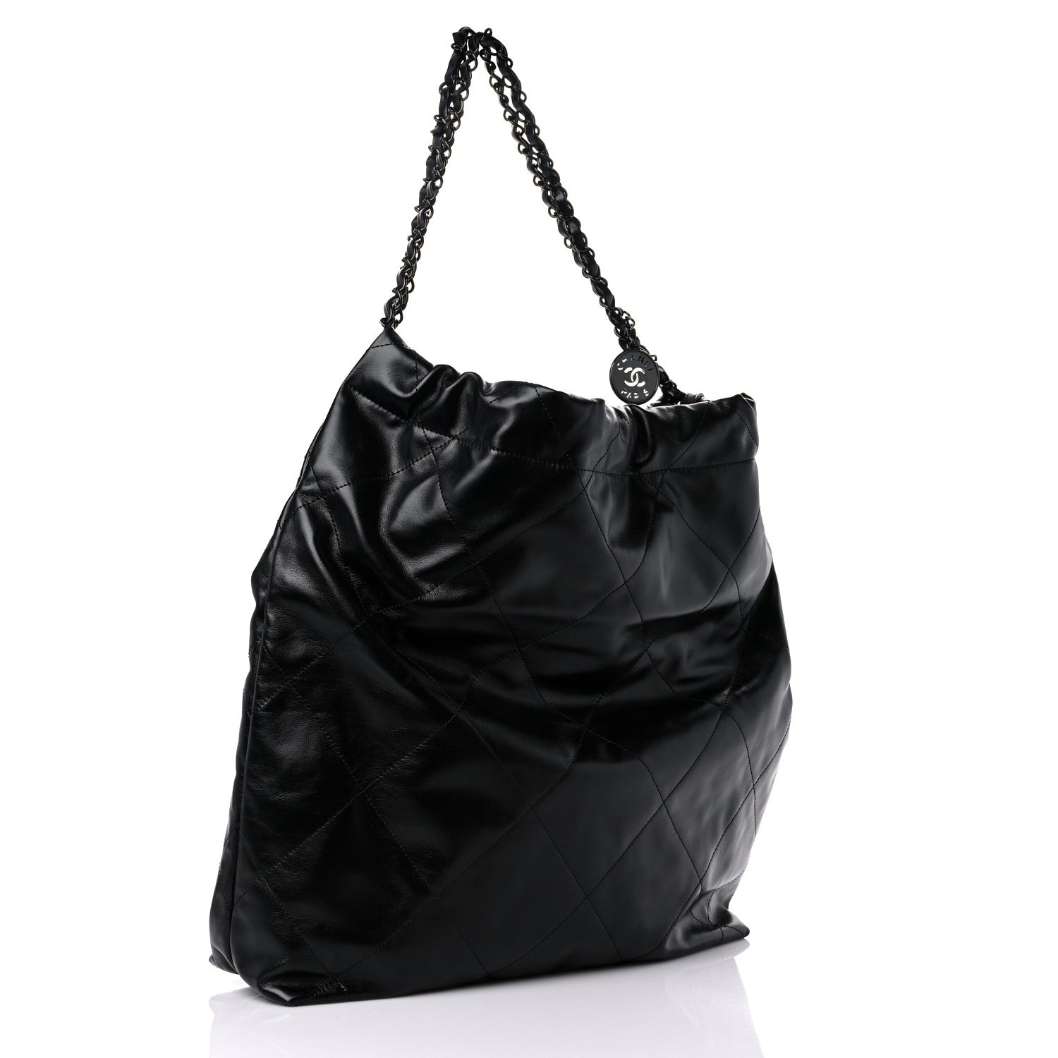 Chanel Shiny Calfskin Quilted Large Chanel 22 So Black 3 of 11