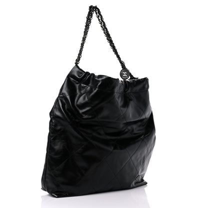Chanel Shiny Calfskin Quilted Large Chanel 22 So Black 3 of 11