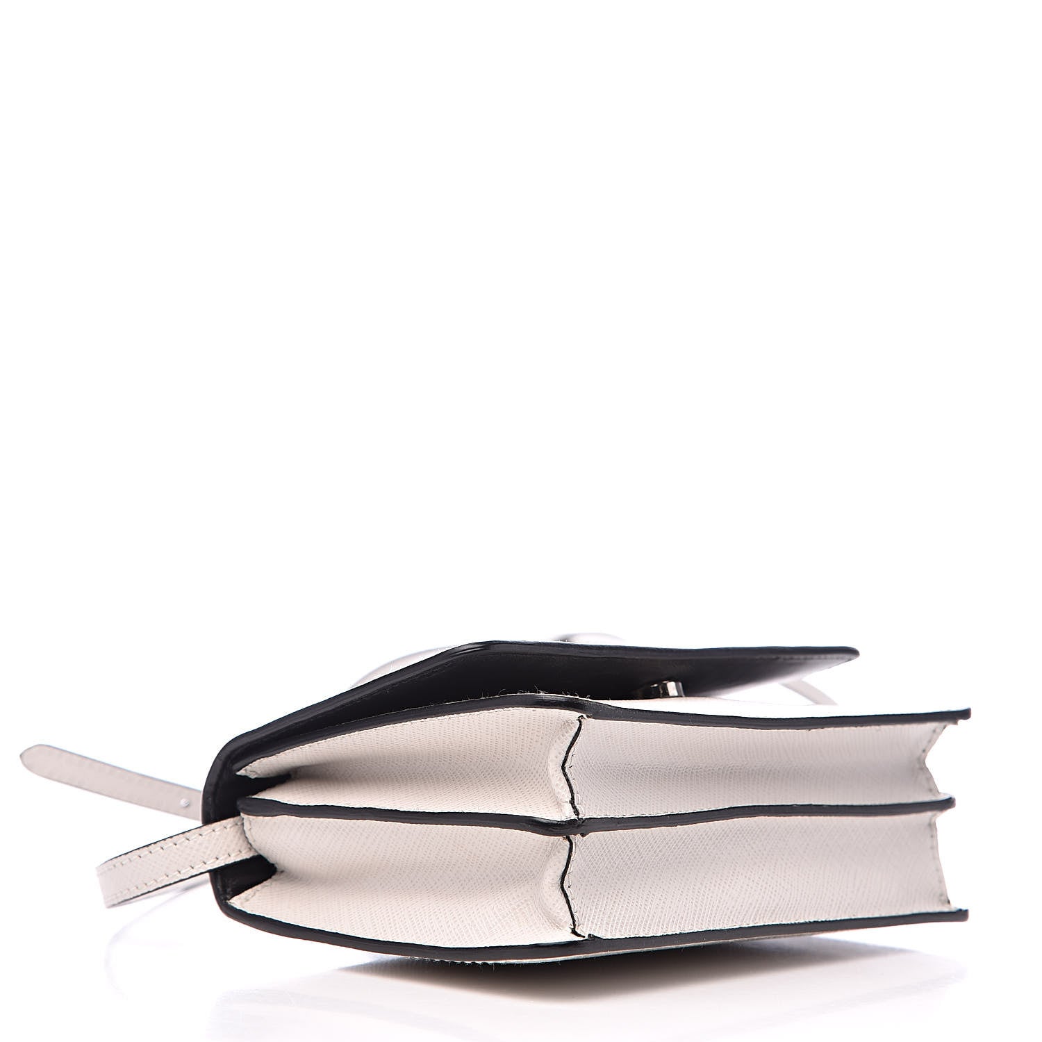 Prada Saffiano Lux Flap Wallet With Strap Talco 4 of 13