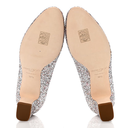 Jimmy Choo Coarse Glitter Calfskin Billie 85 Pump 38.5 Metallic 7 of 10
