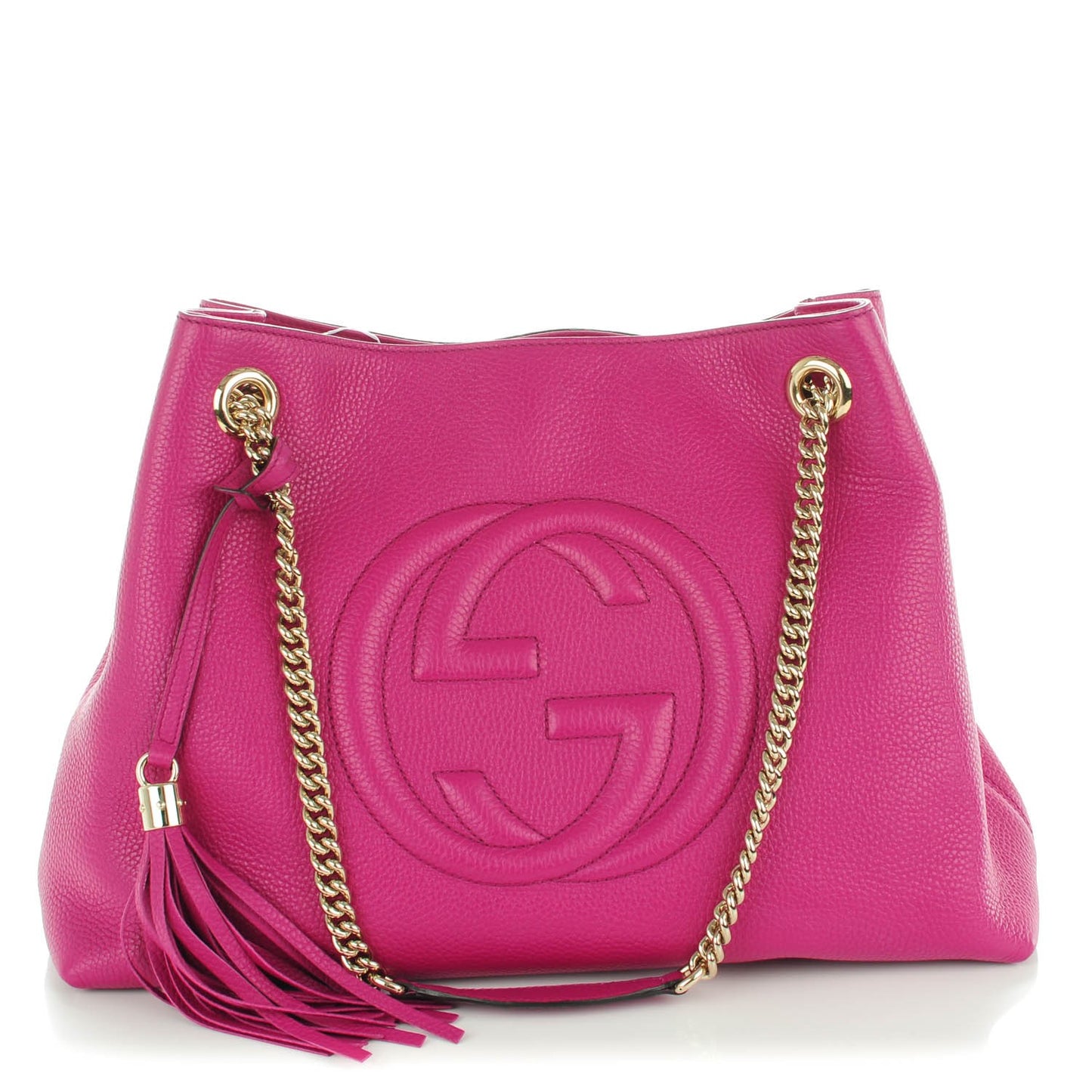 Cellarius Calfskin Medium Soho Chain Shoulder Bag Bright Bouganville