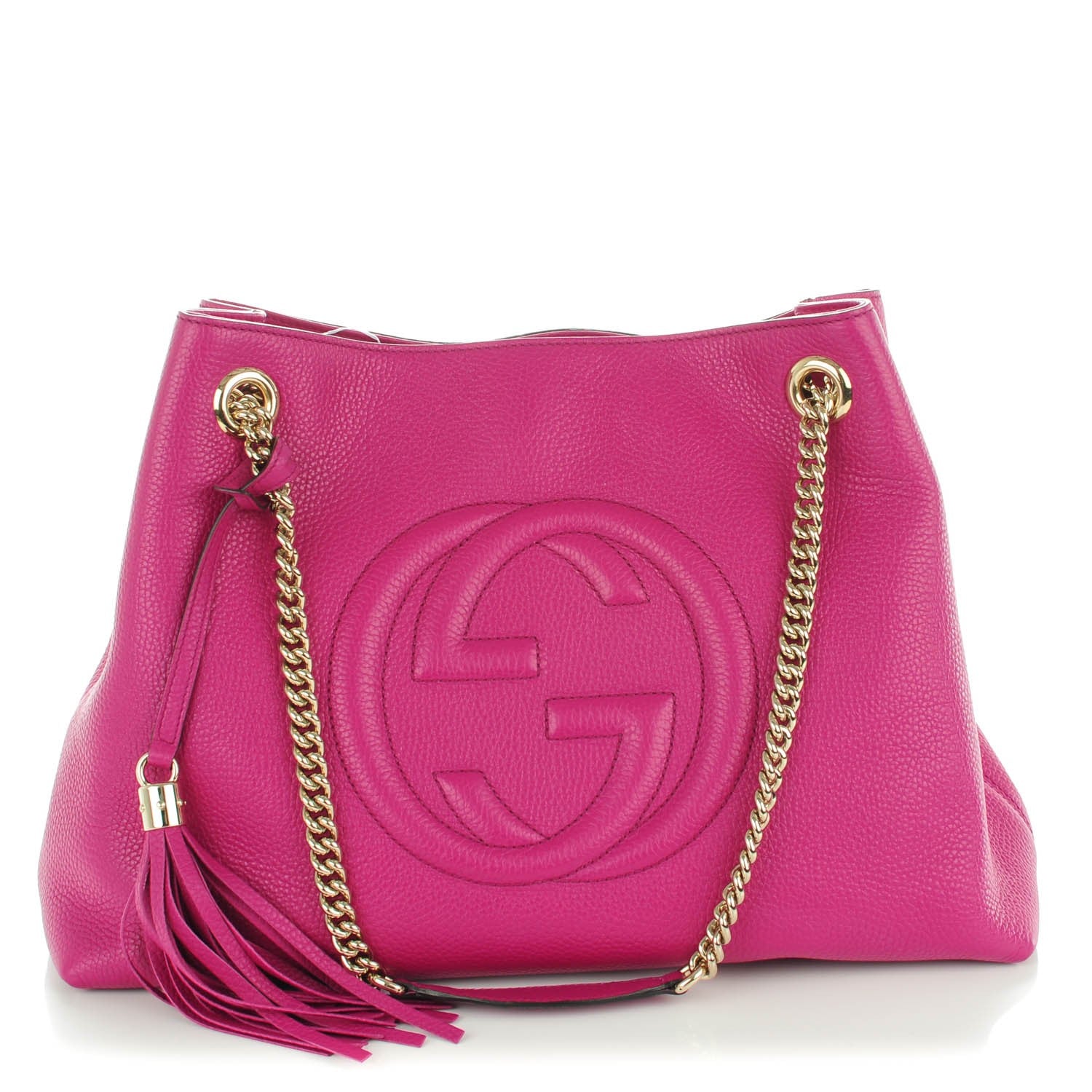 Gucci Cellarius Calfskin Medium Soho Chain Shoulder Bag Bright Bouganville 1 of 7