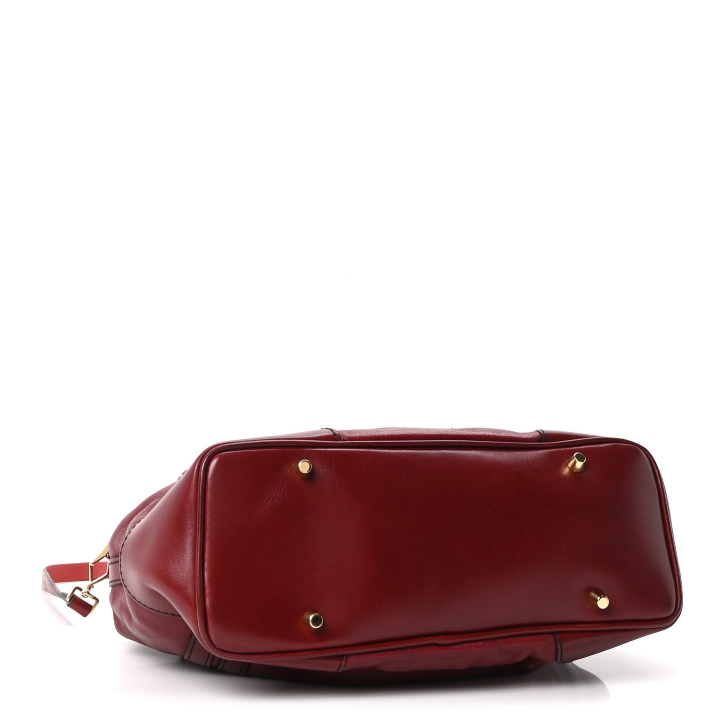Lambskin Whipstitch Medium Tote Burgundy