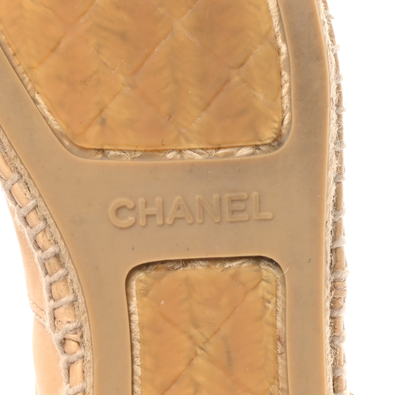 Chanel Lambskin CC Espadrilles 39 Beige Black 8 of 9