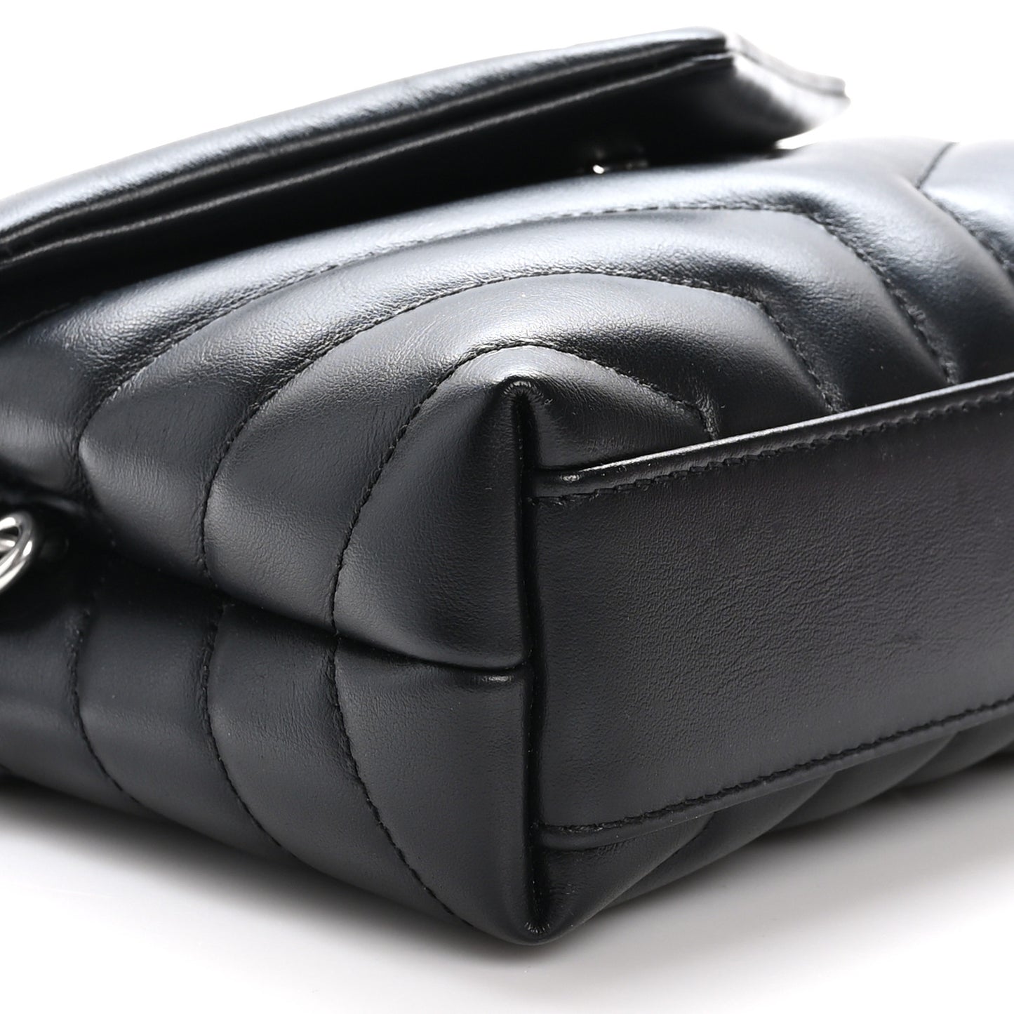 Calfskin Y Quilted Monogram Toy Loulou Crossbody Bag Black