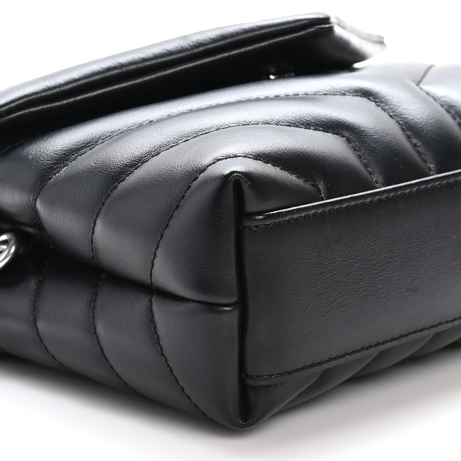 Saint Laurent Calfskin Y Quilted Monogram Toy Loulou Crossbody Bag Black 9 of 9