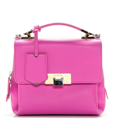 Balenciaga Grained Calfskin Le Dix Mini Soft Cartable Rose Fluo 1 of 7