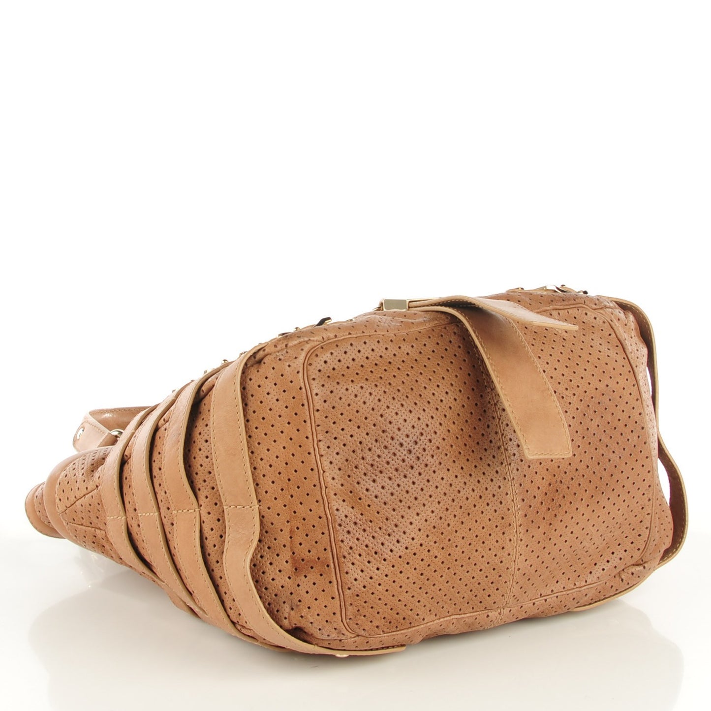 Nappa Perforated Bree Tote Camel
