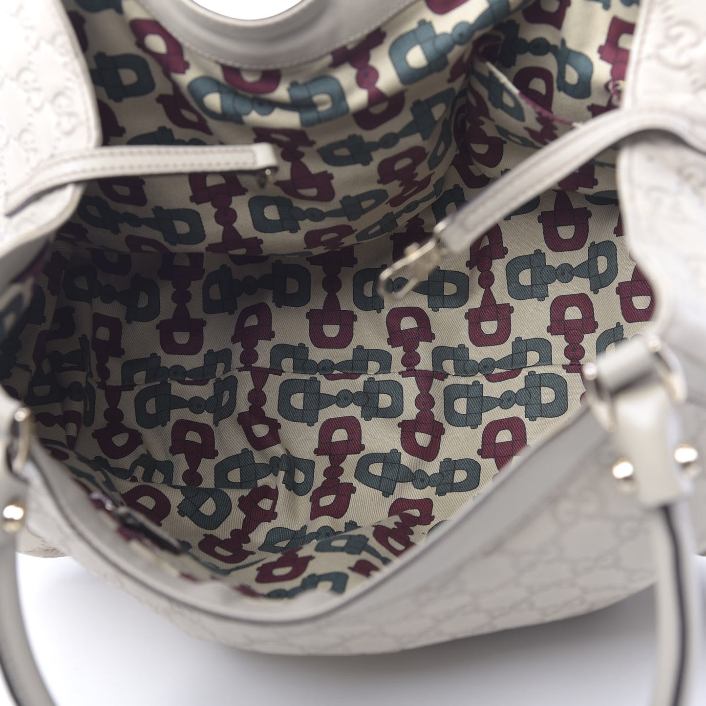 Guccissima Large D Gold Ring Shoulder Bag Off White