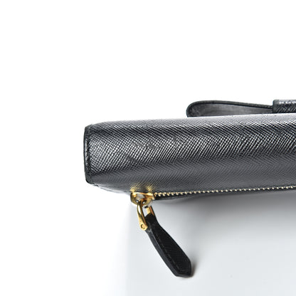 Prada Saffiano Bow Continental Wallet Black 10 of 10