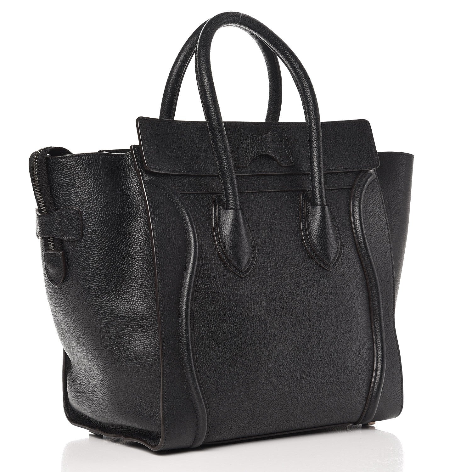 Celine Drummed Calfskin Mini Luggage Black 3 of 11