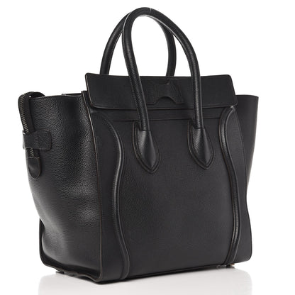 Celine Drummed Calfskin Mini Luggage Black 3 of 11