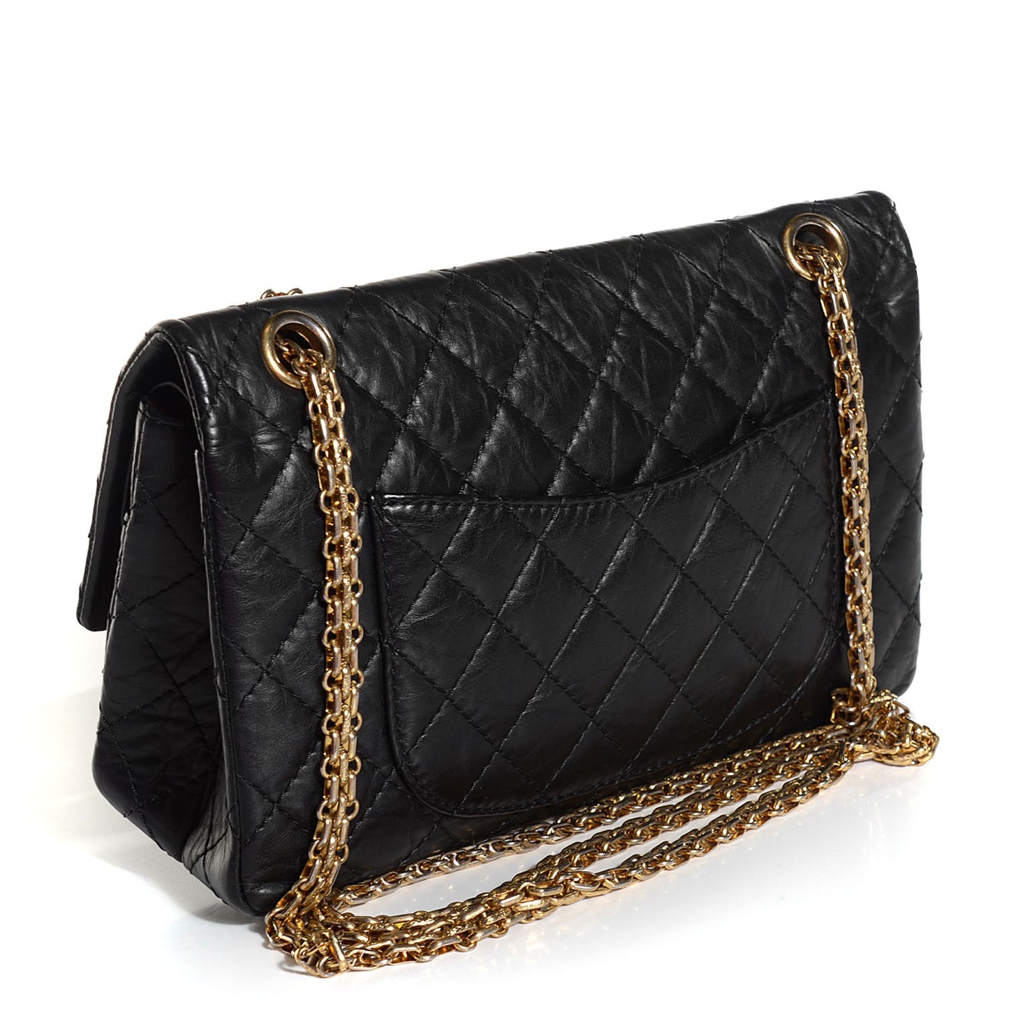 Aged Calfskin Quilted 2.55 Reissue 225 Flap Black