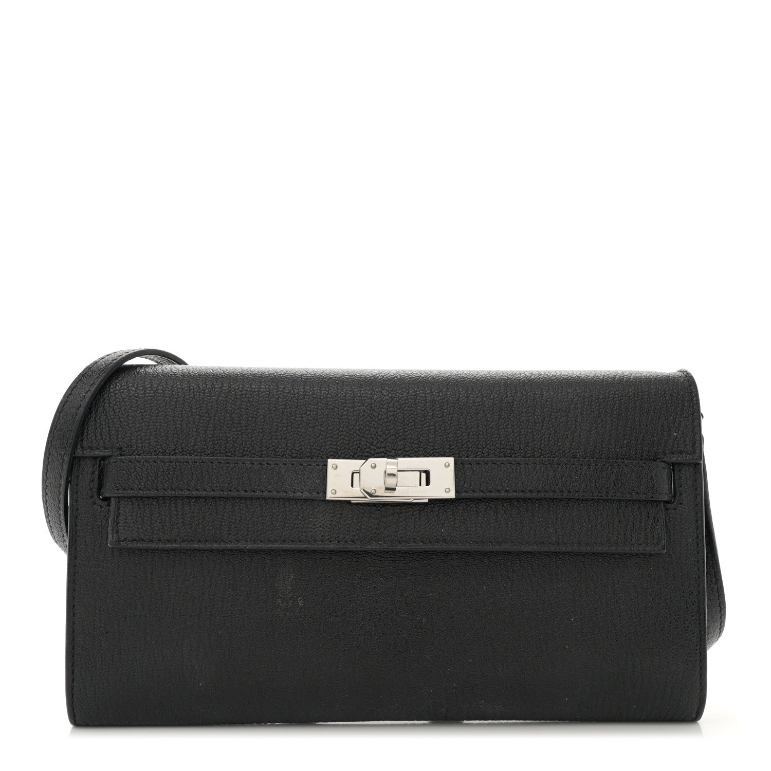 Hermes Chevre Mysore Kelly Wallet To Go Black 1 of 12