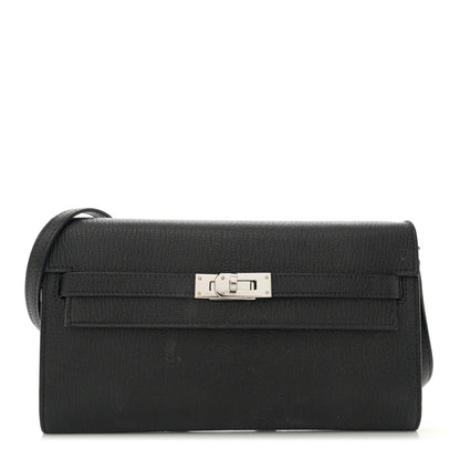 Hermes Chevre Mysore Kelly Wallet To Go Black 1 of 12