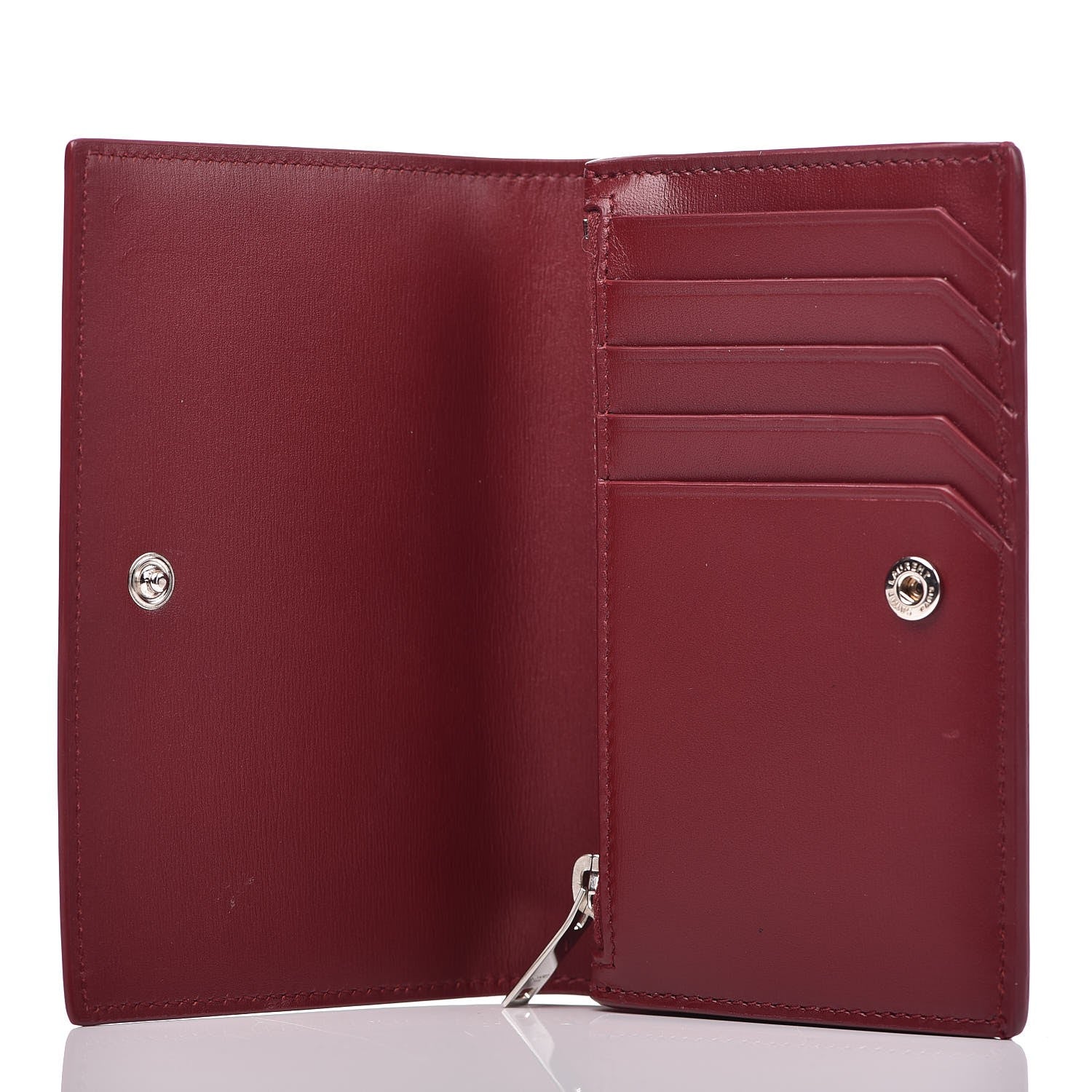 Saint Laurent Calfskin Fragments Flap Wallet Dark Red 5 of 9