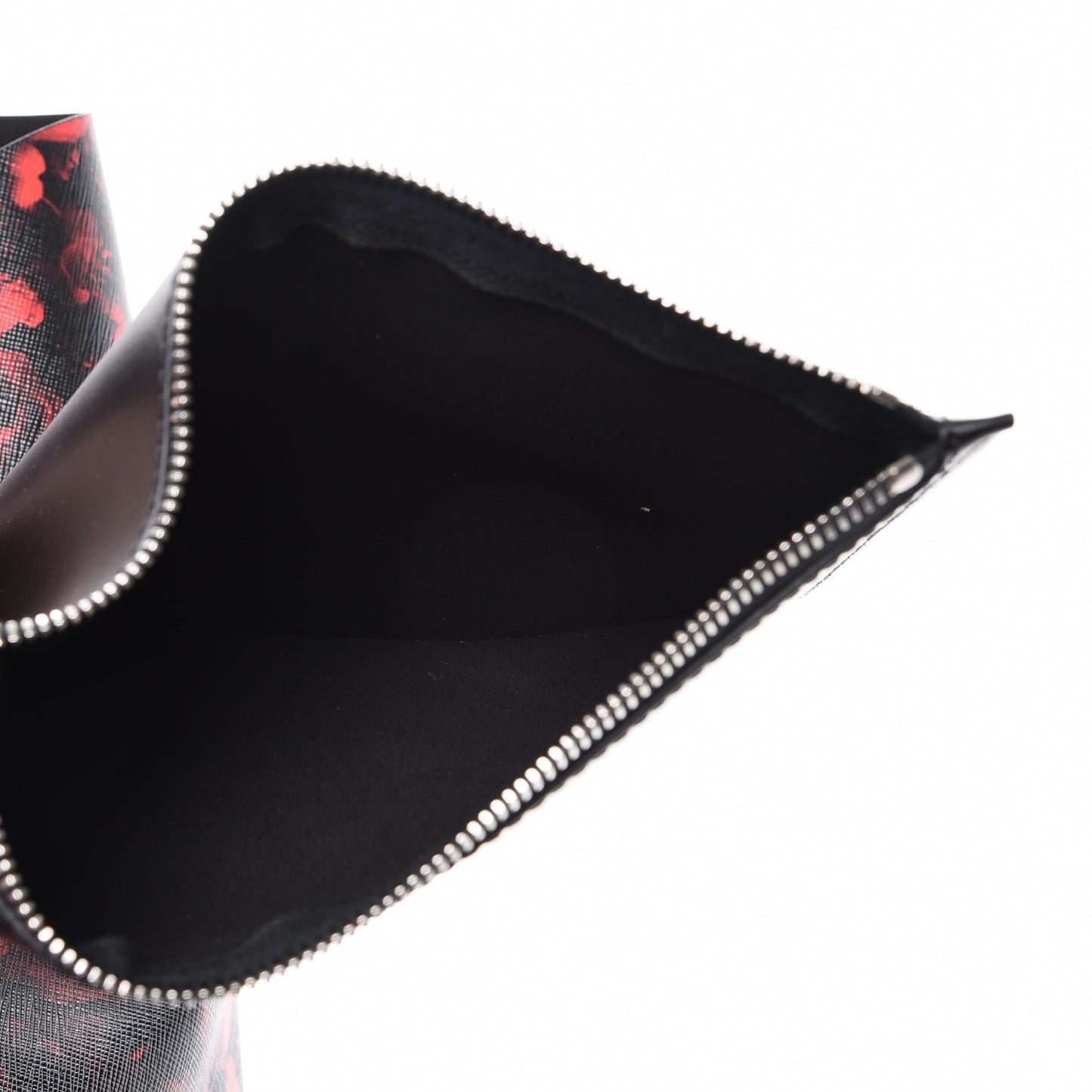 Textured Coated Canvas Floral Print Large Antigona Tote Black Red