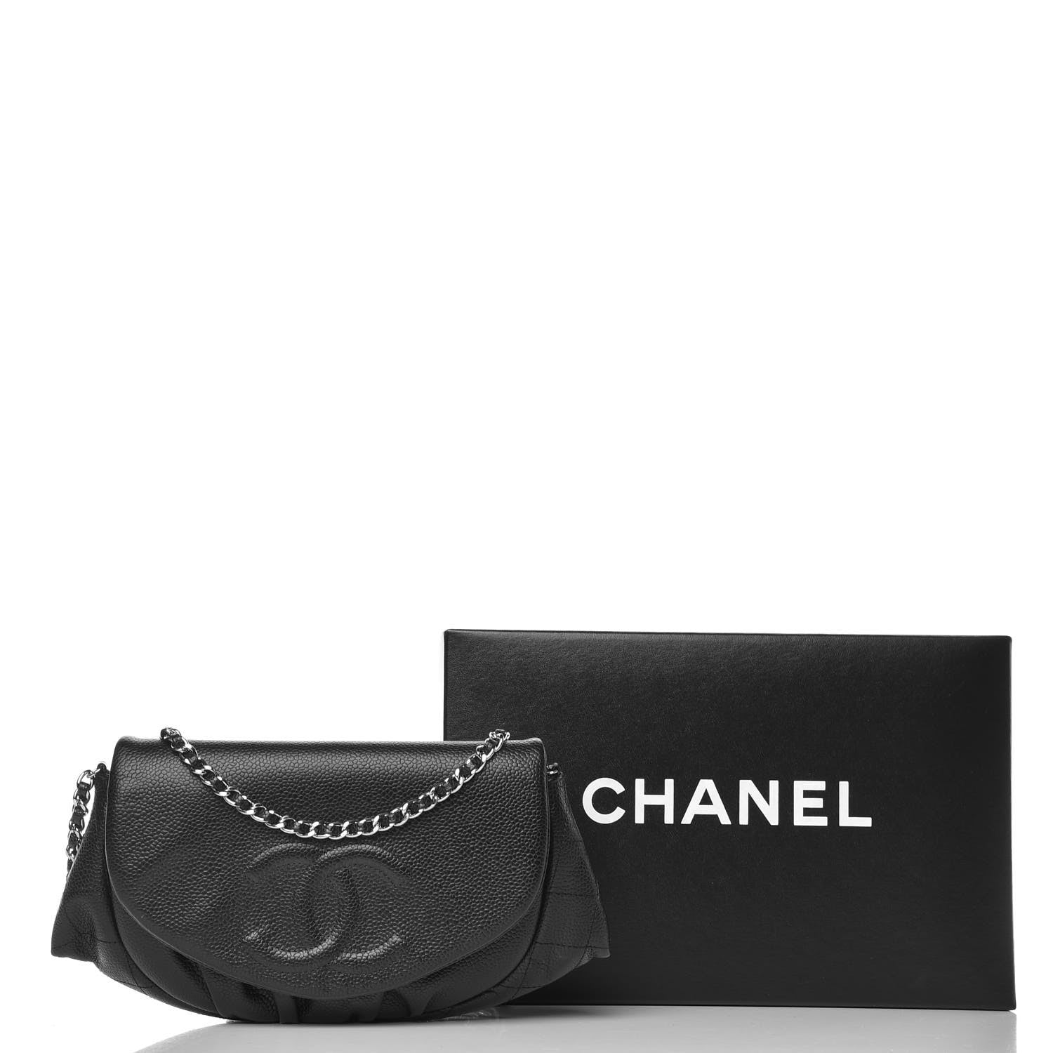 Chanel Caviar Half Moon Wallet On Chain WOC Black 11 of 11