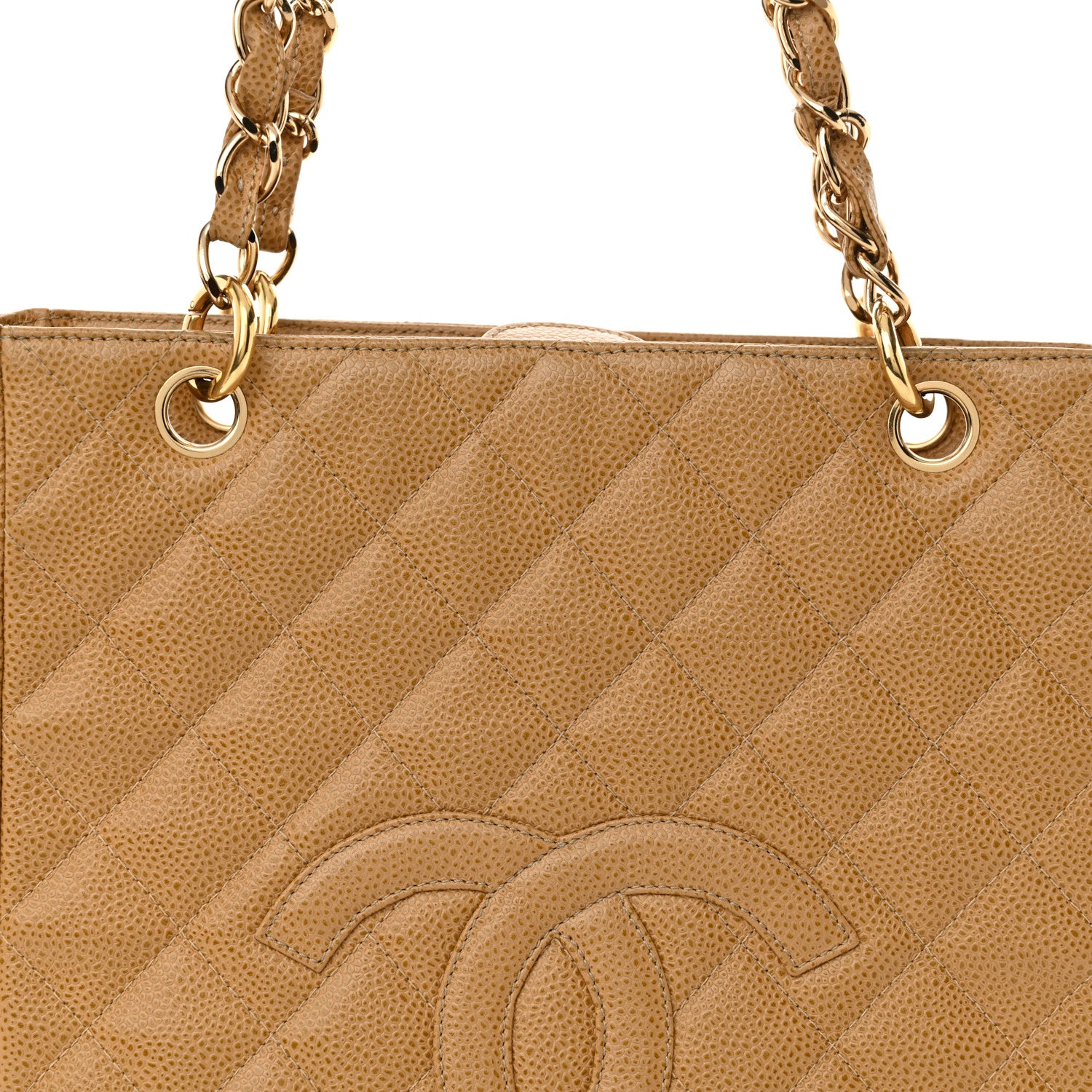 Chanel Caviar Quilted Petit Shopping Tote PST Dark Beige 8 of 19
