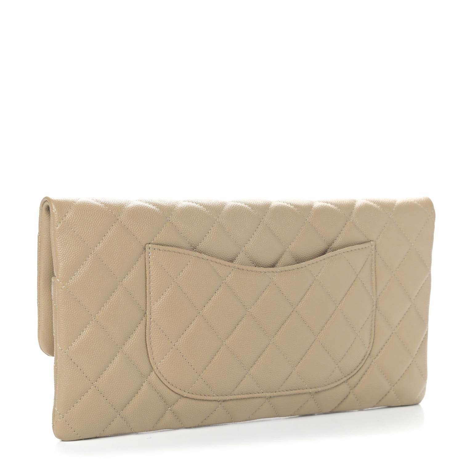 Chanel Caviar Quilted Flap Clutch Dark Beige 2 of 6