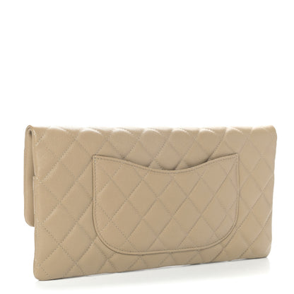 Chanel Caviar Quilted Flap Clutch Dark Beige 2 of 6