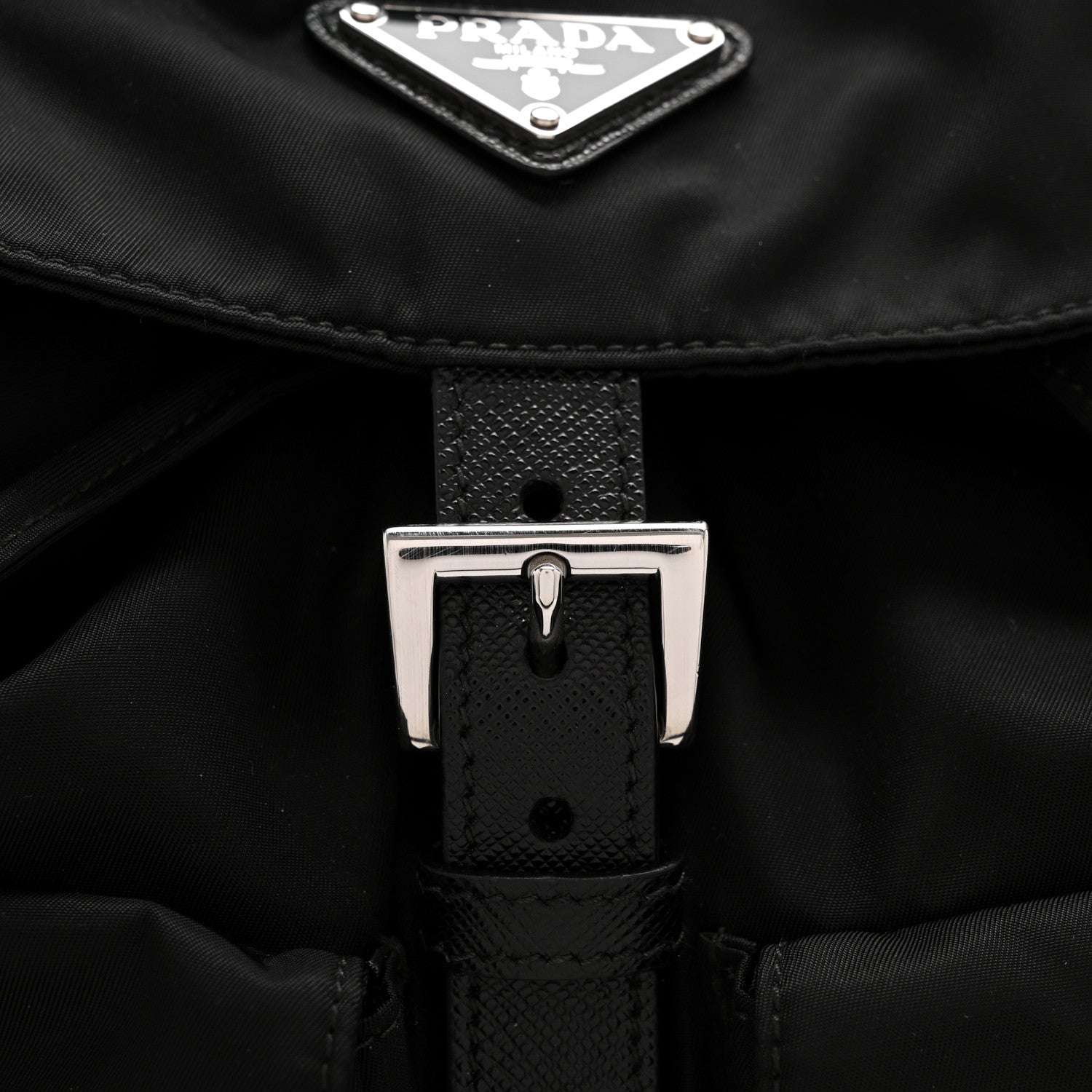 Prada Re-Nylon Vela Saffiano Medium Backpack Black 12 of 13