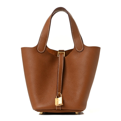 Hermes Taurillon Clemence Picotin Lock 18 PM Gold 1 of 9