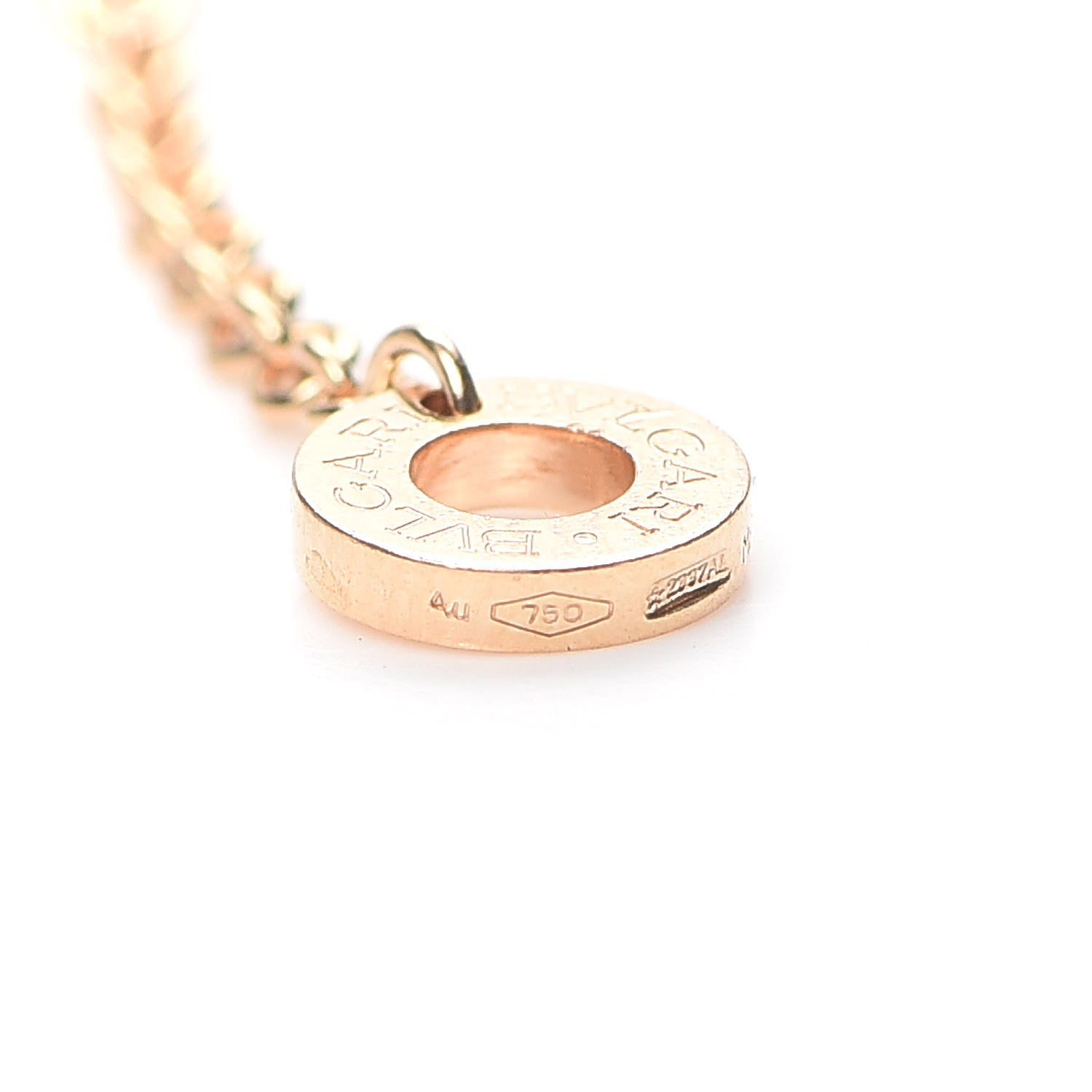 Bulgari 18K Rose Gold White Ceramic B.Zero1 Pendant Necklace 5 of 6