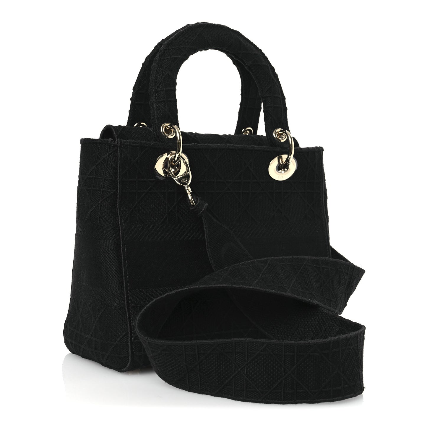 Canvas Embroidered Cannage Medium Lady D-Lite Black