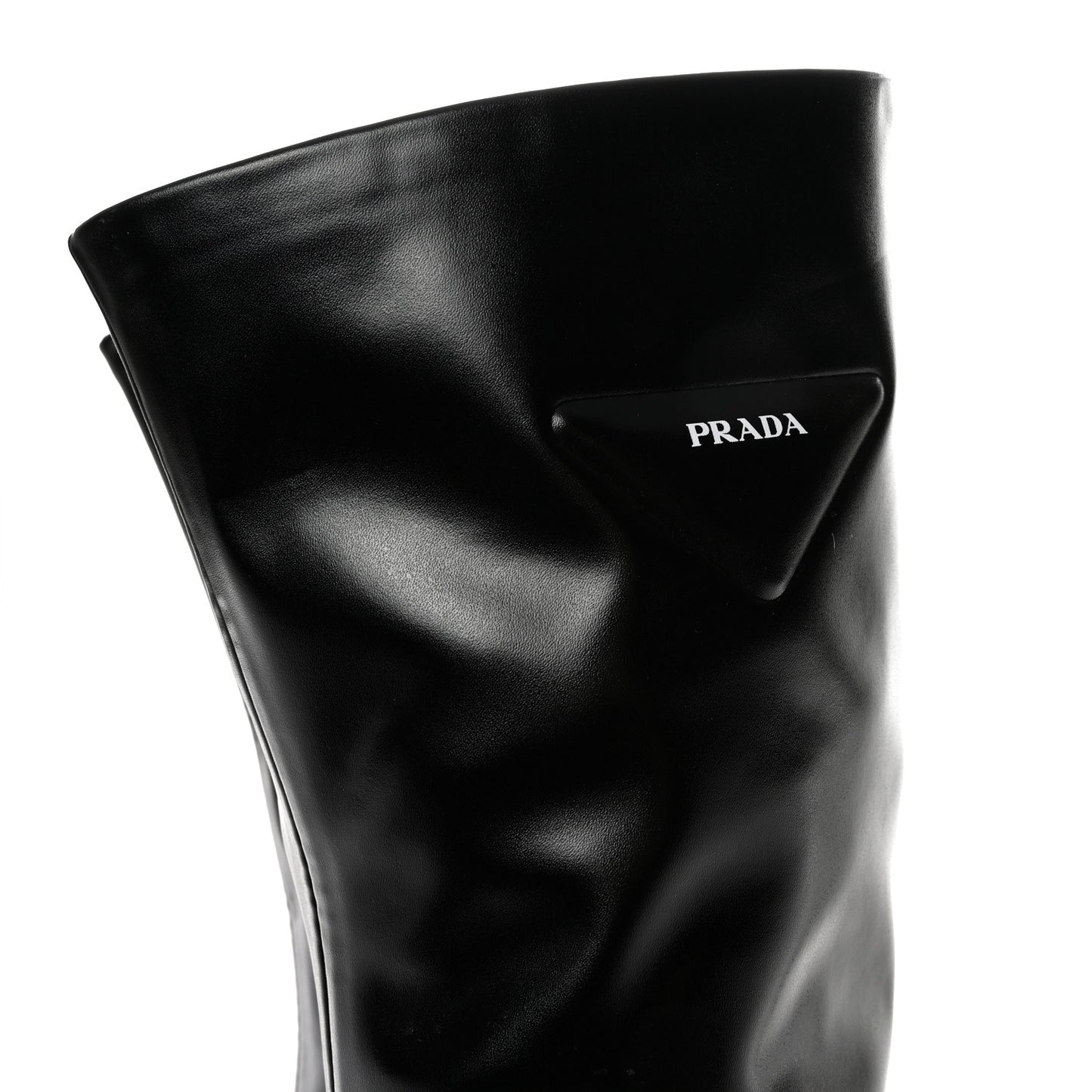 Nappa Tech Logo Over the Knee 70mm Platform Boots 38.5 Black