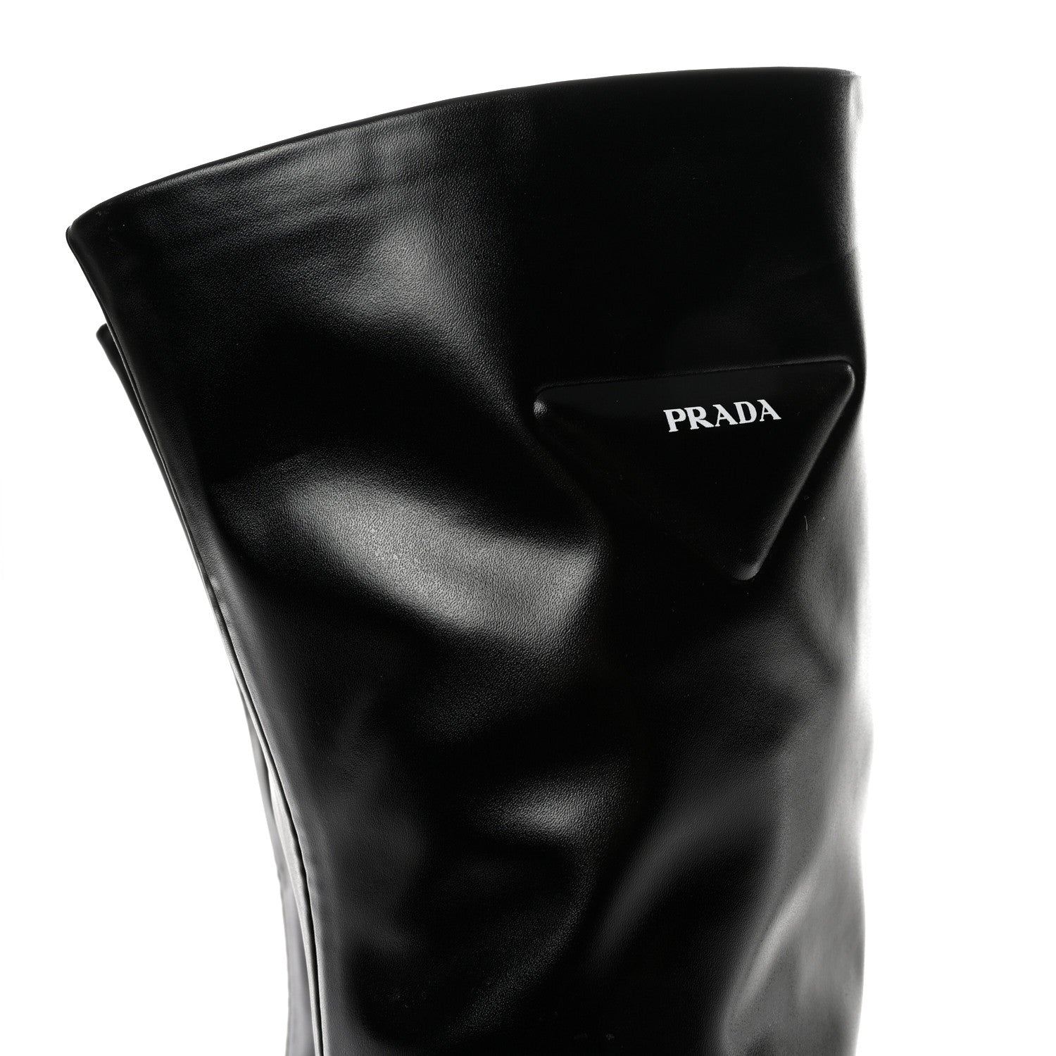 Prada Nappa Tech Logo Over the Knee 70mm Platform Boots 38.5 Black 8 of 11