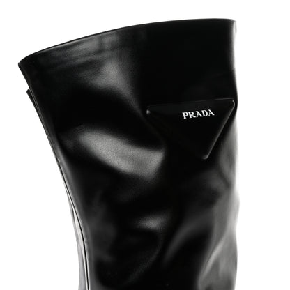 Prada Nappa Tech Logo Over the Knee 70mm Platform Boots 38.5 Black 8 of 11