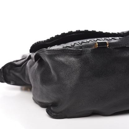 Chloe Lambskin Embroidered Medium Marcie Satchel Black 10 of 12