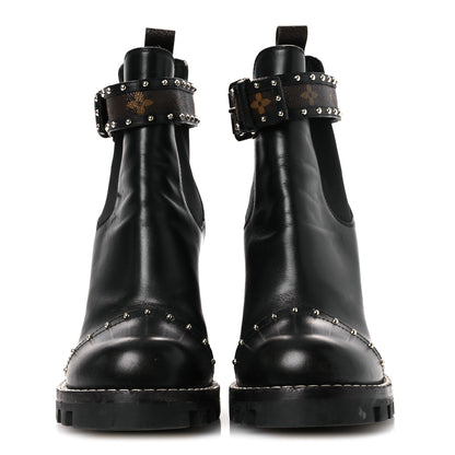 Louis Vuitton Calfskin Monogram Star Trail Chelsea Ankle Boots 39.5 Black 7 of 30