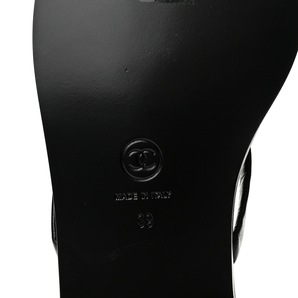 Goatskin CC Times Square Thong Sandals 39 Black
