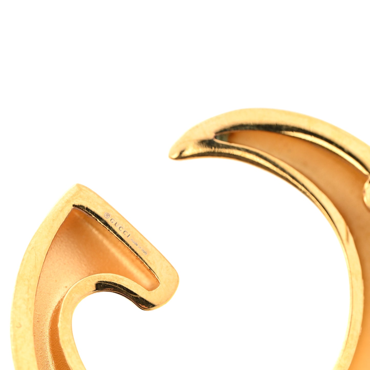 Metal G Motif Ottone Dorato Earrings Gold