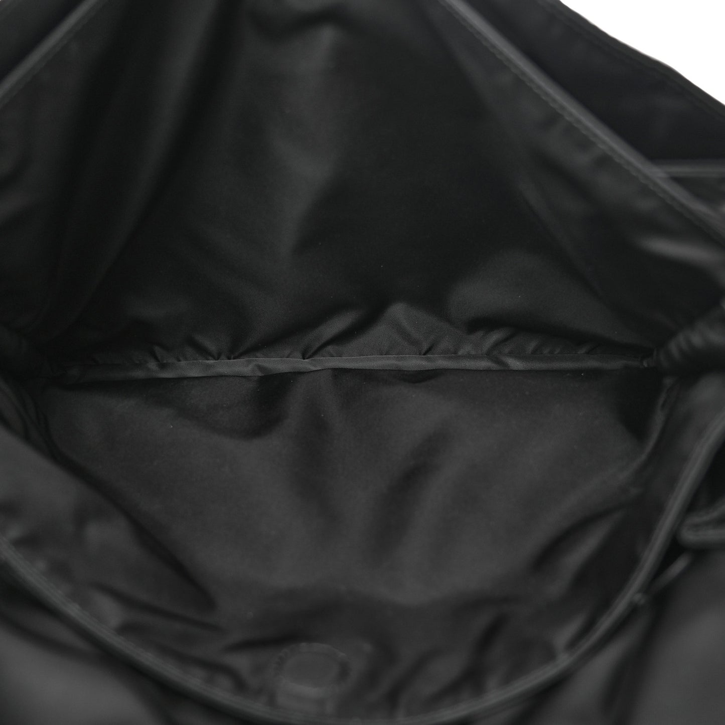 Re-Nylon Vitello Padded Large Flap Shoulder Bag Black